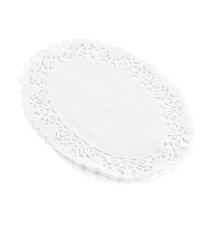 Paper Lace Doilie Oval Shape "Litos" White 16x23cm (2000 Units) Paper Lace Doilie Oval Shape "Litos" White 16x23cm (2000 Units)