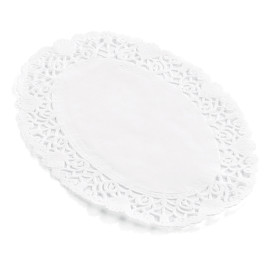 Paper Lace Doilie Oval Shape "Litos" White 22x32cm (250 Units)  