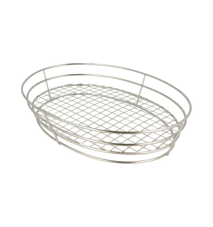 Basket Containers Steel Oval Shape Silver 28x20,5x5,7cm (1 Unit) Basket Containers Steel Oval Shape Silver 28x20,5x5,7cm (1 Unit)