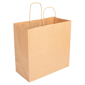 Paper Bag with Handles Kraft Brown 90g 32+16x31cm (250 Units)