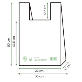 Plastic T-Shirt Bag Home Compost “Classic” 35x50cm (1.000 Units)