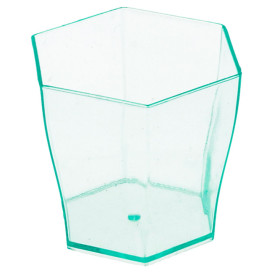 Plastic Tasting Cup PS Hexagonal Shape Water Green 60ml (24 Uts)