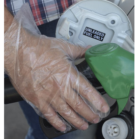 Plastic Gloves Coarse PE Clear (100 Units)