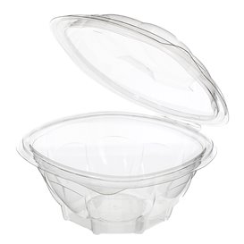 Plastic Hinged Salad Bowl PLA Round Shape 500ml (50 Units)