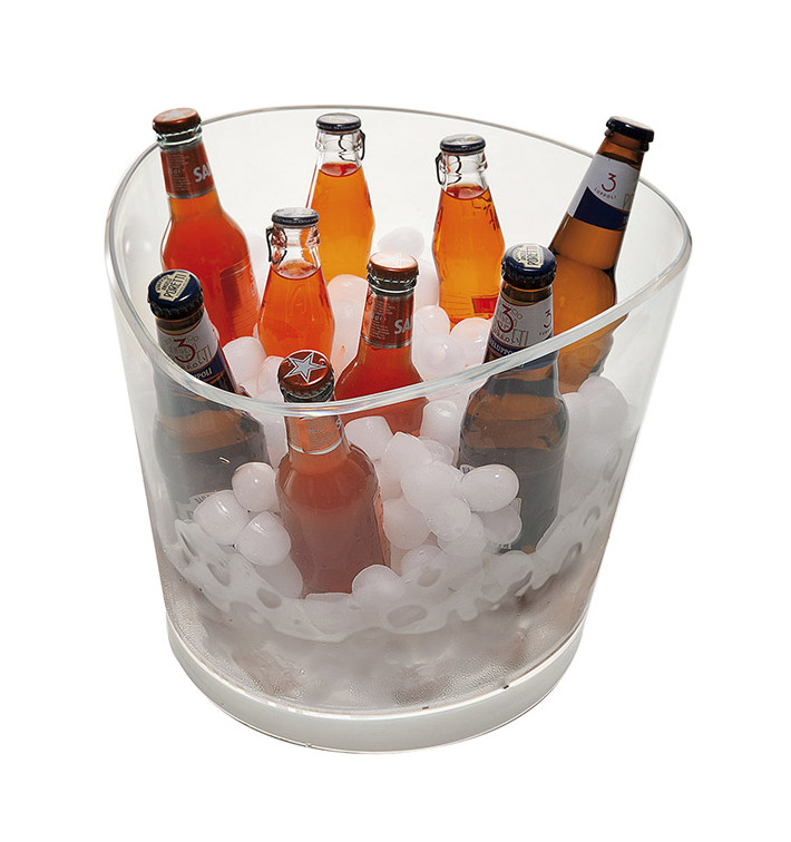 Reusable Ice Bucket SMMA Transparent for 7-8 Bottles (4 Units) Reusable Ice Bucket SMMA Transparent for 7-8 Bottles (4 Units)