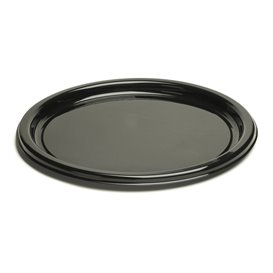 Plastic Plate Round shape Black 18 cm (250 Units)