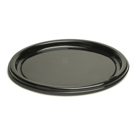 Plastic Plate Round shape Black 18 cm (250 Units)