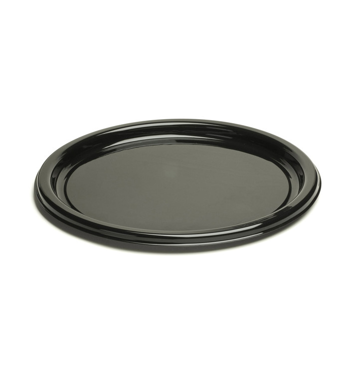 Plastic Plate Round shape Black 18 cm (250 Units) Plastic Plate Round shape Black 18 cm (250 Units)