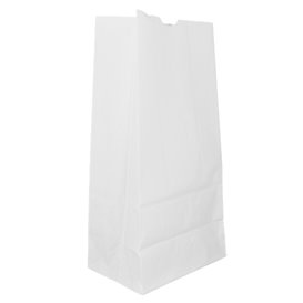 Paper Bag without Handle Kraft White 60g/m² 18+11x34cm (25 Units) 