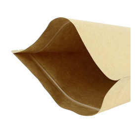 Paper Doypack Kraft with self closing and Window 12+6x20cm (50 Units)