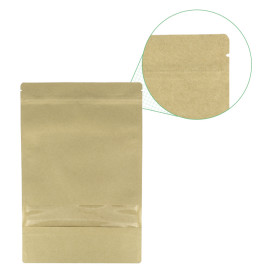 Paper Doypack Kraft with self closing and Window 16+8x26cm (1000 Units)