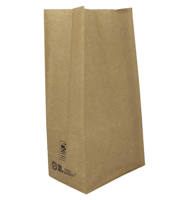 Paper Bag without Handle Kraft Brown 45g/m² 15+9x28cm (1000 Units)