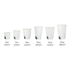 Plastic-Free Paper Cup 7 Oz/210ml White Ø7cm (1.000 Units)