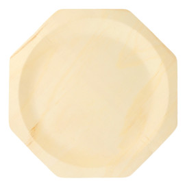 Wooden Plate Octogonal Shape 26cm (50 Units) 