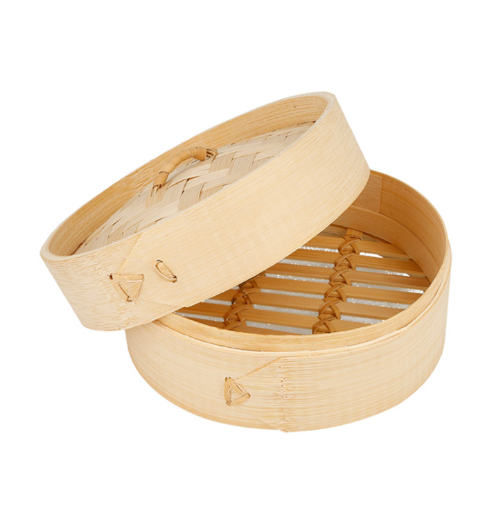 Bamboo Steamer with Lid Ø15x8cm (100 Units) Bamboo Steamer with Lid Ø15x8cm (100 Units)