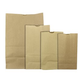 Paper Bag without Handle Kraft Brown 45g/m² 12+8x24cm (1000 Units)