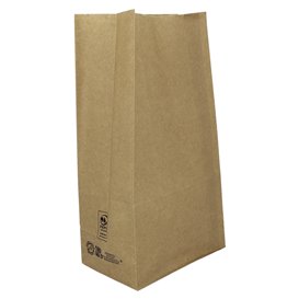 Paper Bag without Handle Kraft Brown 45g/m² 12+8x24cm (1000 Units)