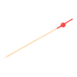 Bamboo Food Pick Red Ball Head Design 9cm (10000 Units)