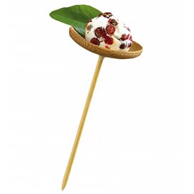 Bamboo Food Pick "Platillo" Design 10cm (24 Units) 