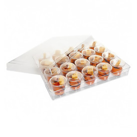 Plastic Tray PS + 20 Bowl Kit with Lid Round Shape (12 Units)