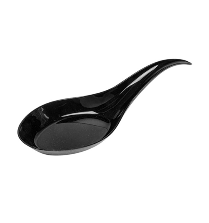 Plastic Tasting Spoon PS Black 12 cm (2000 Units) Plastic Tasting Spoon PS Black 12 cm (2000 Units)