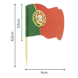 Portugal Flag Food Pick 6,5cm (144 Units)  