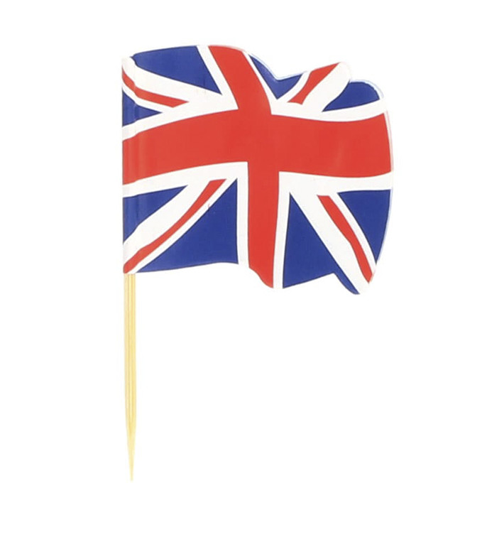UK Flag Food Pick 6,5cm (144 Units) UK Flag Food Pick 6,5cm (144 Units)