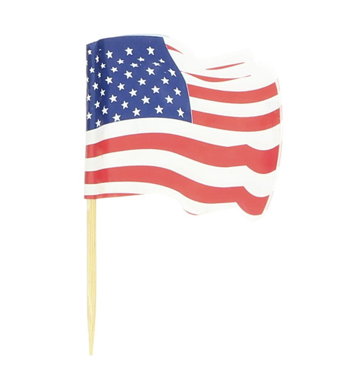 USA Flag Food Pick 6,5cm (144 Units) USA Flag Food Pick 6,5cm (144 Units)