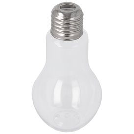Plastic Bottle with Cap Light Bulb Design PET Clear 100ml (25 Units)