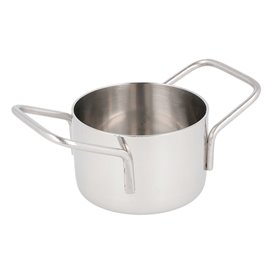 Serving Mini Cooking Pot Bowl Steel Ø8x4,5cm (6 Units)