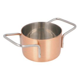 Serving Mini Cooking Pot Bowl Steel Copper Ø7x4,5cm (1 Unit) 