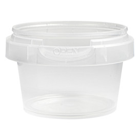 Round Food Containers Plastic Clear Storage Tubs with Lids Deli