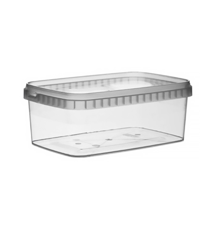 Plastic Deli Container and Plastic Lid PP Tamper-Evident 1200ml 19,2x12,6cm (13 Units) Plastic Deli Container and Plastic Lid PP Tamper-Evident 1200ml 19,2x12,6cm (13 Units)