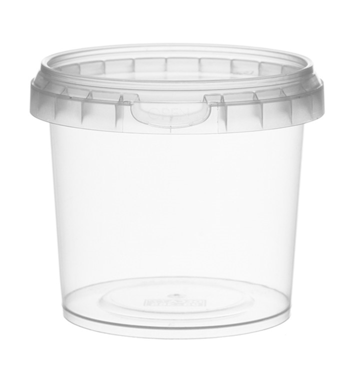 Plastic Deli Container with Plastic Lid PP Tamper-Evident 365 ml Ø9,5 (24  Units)