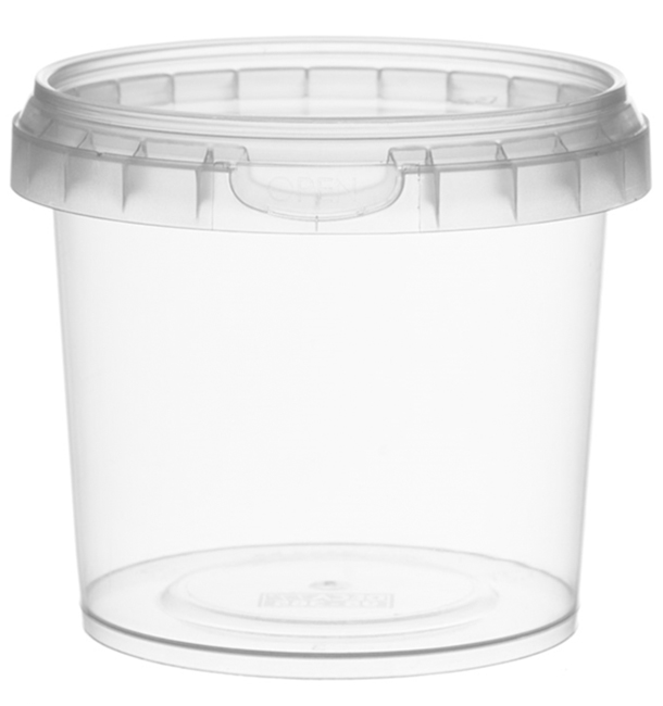 Plastic Deli Container with Plastic Lid PP Tamper-Evident 365ml Ø9,5 (456  Units)
