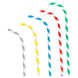 Paper Straw Flexible Pack Ø0,6cm 23cm (250 Units)