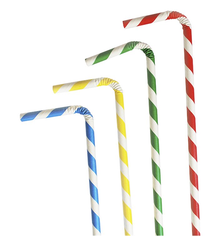 Paper Straw Flexible Pack Ø0,6cm 23cm (250 Units) Paper Straw Flexible Pack Ø0,6cm 23cm (250 Units)
