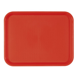 Plastic Tray Fast Food Red 30,4x41,4cm (1 Unit) 