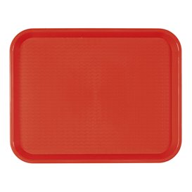 Plastic Tray Fast Food Red 35,5x45,3 cm (12 Units)