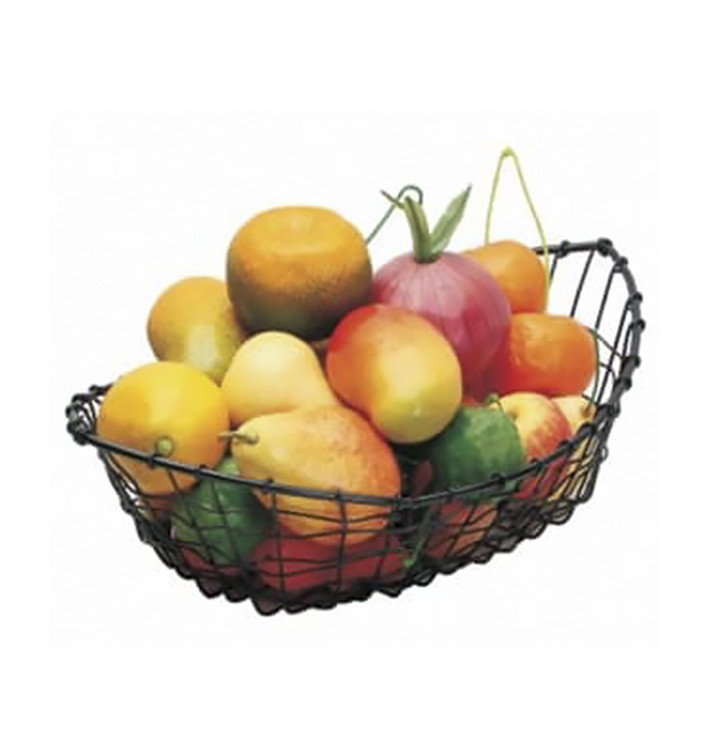 Serving Basket Containers Boat Shape Black 38x24x8cm (6 Units) Serving Basket Containers Boat Shape Black 38x24x8cm (6 Units)