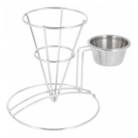 Display Basket Containers Steel with Cup Ø8,3x12,7cm (12 Units)