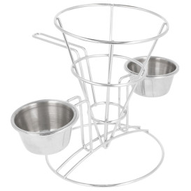 Display Basket Containers Steel 2 Cups Ø10,8x15,2cm (1 Unit) 