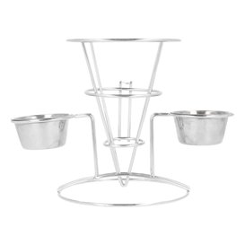 Display Basket Containers Steel 2 Cups Ø10,8x15,2cm (12 Units)