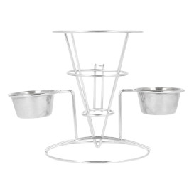 Display Basket Containers Steel 2 Cups Ø10,8x15,2cm (12 Units)