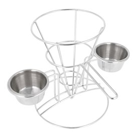 Display Basket Containers Steel 2 Cups Ø10,8x15,2cm (12 Units)
