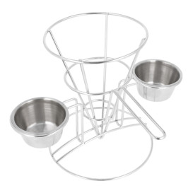 Display Basket Containers Steel 2 Cups Ø10,8x15,2cm (12 Units)