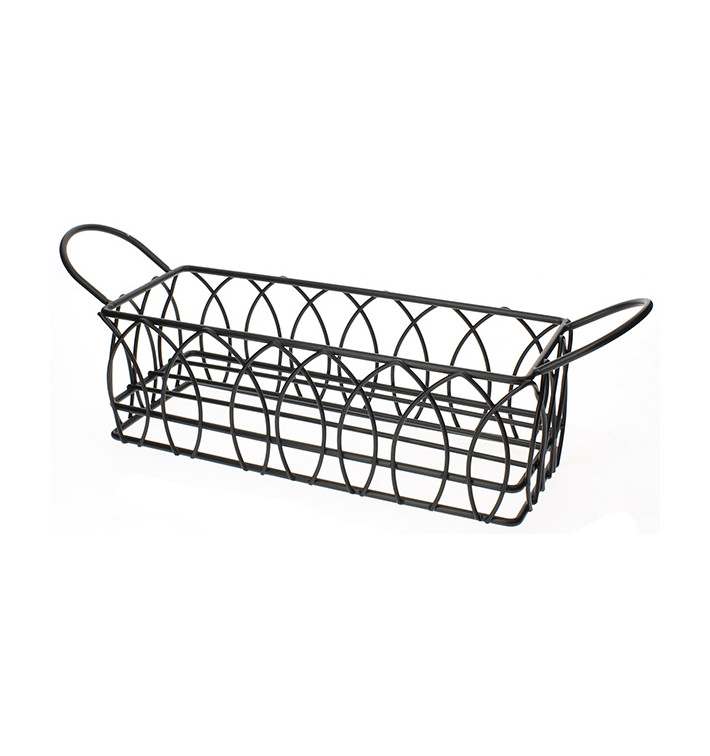 Basket Containers Steel Rectangular Shape Black 21x8x7cm (1 Unit) Basket Containers Steel Rectangular Shape Black 21x8x7cm (1 Unit)