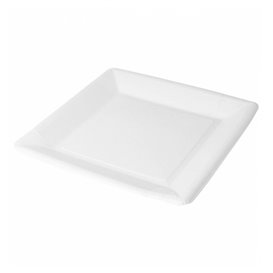 Paper Plate Biocoated White Square 18cm (20 Units) 