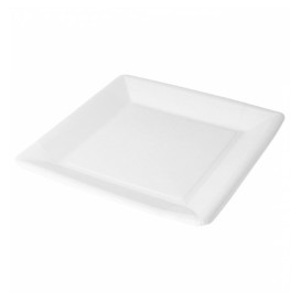 Paper Plate Biocoated White Square 18cm (20 Units) 