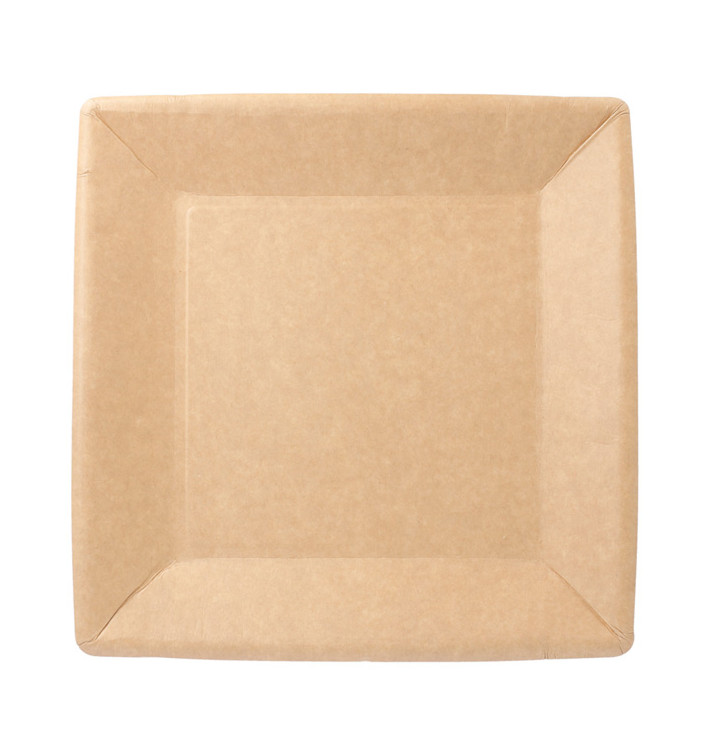 Paper Plate Biocoated Natual Square 18cm (20 Units) Paper Plate Biocoated Natual Square 18cm (20 Units)